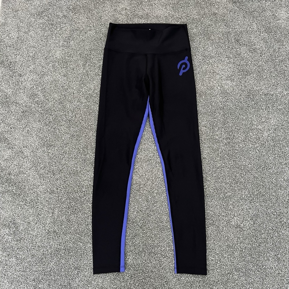 Peloton Womens Large Black Purple High Rise Leggings Yoga Pants RN160280